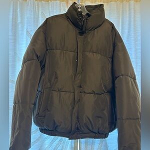 Zara Dark Olive Puffer Coat